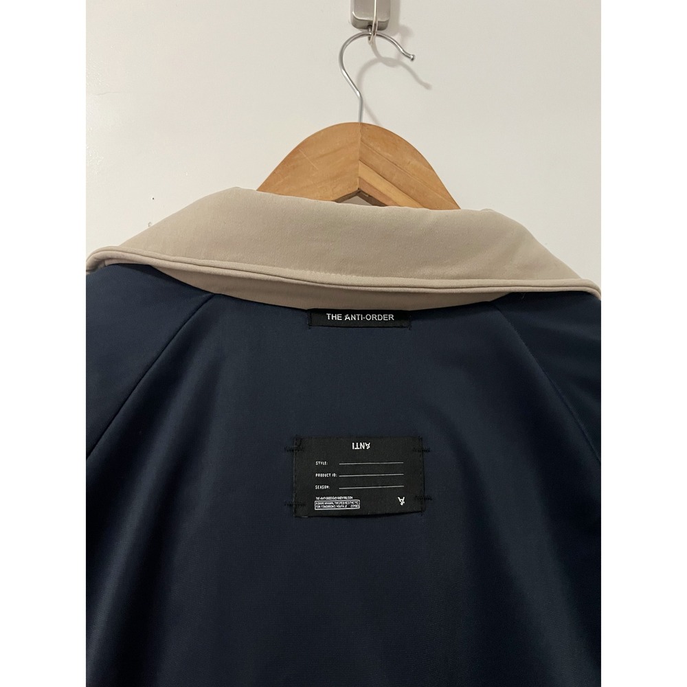 ANTI‎ ORDER Jacket Beige Blue Full Zip Athletic Track Jacket Mens Large - Picture 8 of 13